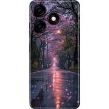 Tecno Spark 10C ile Uyumlu Silikon Kılıf, Romantik Sokak Temalı Desenli, Darbe Emici, Çok Renkli