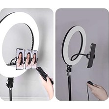 Ring Light Youtuber Tictok Makyaj Işıklı Telefon Tutucu 54CM Foldable + 2.2m Tripod Siyah