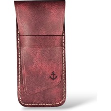 Hakiki Deri Minimal Kalemlik (Bordo)