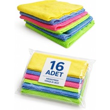 16 Adet Mikrofiber Bez Genel Temizlik Bezi Çok Amaçlı Toz Bezi