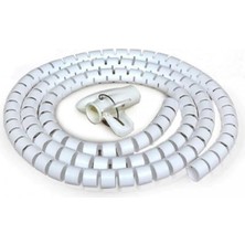 Beyaz Renk Spiral Kablo Toplayıcı Kablo Düzenleyici Spiral Ø 0.28MM1,5M