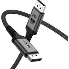 8k Displayport 1.4 Kablo 2m – 8k 60Hz 4K 144Hz 2k 240Hz 32.4gbps G-Sync Freesync Uyumlu Oyuncu Monitör Kablosu, Örgülü Alüminyum