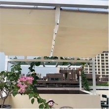 Bu Su Geçirmez, Geri Çekilebilir Pergola Çatısı – Dış Mekan Için Güneş Koruma Tentesi, Kaydırma Kablolu ve Teras, Bahçe, Tavan, Çardak, Veranda Için (