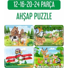 Lipyos Sevimli Hayvanlar, Dinazorlar ve Ayıcık Uçakta Ahşap 4'lü Puzzle Seti