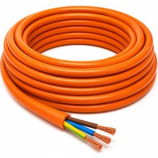 3x2,5 Mm² Ttr Kablo, Turuncu Seyyar Elektrik Kablosu Topraklı 3 Damarlı (10 Metre)
