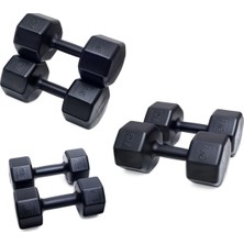 Besinistanbul Ps Spor 3 Çift Dambıl Set 5kg + 7kg + 9kg Siyah