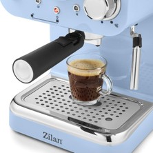 ZLN2861 Espresso Kahve Makinesi 15 Bar Süt Köpürtücü 1100W 1.25L Retro Mavi