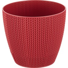 Sml1 Sümela Saksı Tabaklı 11CM, 0,5 Litre Dekoratif Saksı Kırmızı