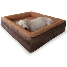 Felix, Visco Süngerli, Ultra YUMUŞAK,%100 Su Geçirmez Alezli, Çıkarılabilir Kılıflı, Kedi ve Köpek Yatağı (Kahve, 90 x 110)