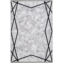 Schiedam Gri Geometrik Modern Geometrik Etnik Desenli Boho Makinada Yıkanabilir Hafif Hav Toz Vermez Leke Tutmaz Kaymaz Taban Dijital Makine Baskı Hal