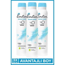 Ocean Fresh Kadın Alüminyumsuz Vegan Deodorant 3X200 ml Hızlı Kurur, Leke Bırakmaz