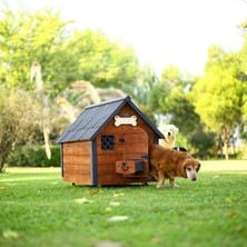 Isı Yalıtımlı Ahşap Köpek Kulübesi Medium