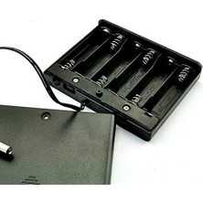 6'li Aa Pil Yuvası (Kapaklı ve Switchli)