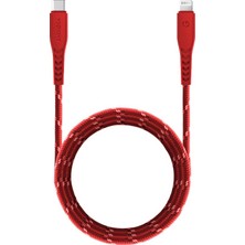 C94 Nyloflex 1.5m 100W Type-C To Lightning Pd Hızlı Şarj Kablo - Kırmızıenergea