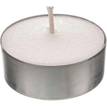 Beyaz Yuvarlak Tealight Mum, Gri
