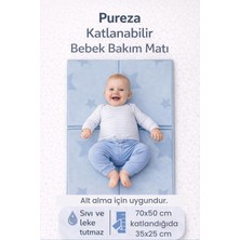 Katlanabilir Alt Değiştirme ve Bebek Bakım Matı 70×50 cm | Taşınabilir, Su Geçirmez, Hijyenik, Silinebilir (Yerli Üretim)