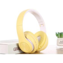 Sarı Macaron Set Bluetooth Kablosuz Stereo Kulaklık
