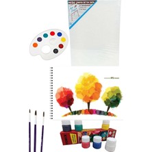 Resim Başlangıç Seti -Büyük Tuval, 35 * 50 cm Resim Defteri, Palet, Fırça-Boyama Sanat Seti