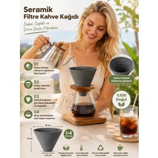 Premium Sınırsız Kullanım Seramik Kahve Filtresi Filtre Kahve Kağıdı V60 Yerine Yeniden Kullanılabilir Kahve Filtresi, Kahve Filtre Kağıdı Alternatifi