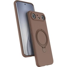 Tecno Spark Slim 5g ile Uyumlu Kılıf Magsafe ile Uyumlu Z-Samara Kapak Wireless Şarj Özellikli Stand Olabilen Tecno Spark Slim 5g Kilif Desert Gold