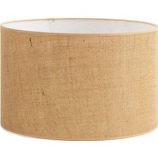 30 cm Natural Jüt Kumaş Silindir Lambader Başlığı, Abajur Başlığı, Sarkıt Avize Başlığı 30CMX21CM