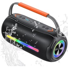 Bluetooth Hoparlör, Ipx5 Su Geçirmez, Rgb Işıklı, Tws Özellikli, 1500MAH Pil, 12 Saat Çalma Süresi, Siyah