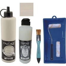Mobilya Boyası-Cadence Multisurface H-080 Kumtaşı 500ML Ultimate Vernik Mat 250ML Saten Rulo Set Kumtaşı Tek Ebat
