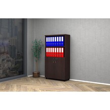 Yarım Kapak Ofis Dosya Dolabı 80X35X150 (Wenge)