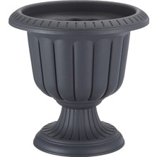 Ayaklı Deliksiz Plastik Nergis Saksı (1 Adet, 25 Litre, 48CM, Antrasit)