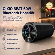 Beat 60W Su Geçirmez Ipx7 Bluetooth Aux Sd Card USB Yüksek Ses Kaliteli Hoparlör Rgb Speaker