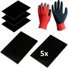 Kaynak 5 Adet Maske Camı Athermal Siyah Renk Starline 777 Model 11 cm x 8 cm