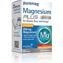 Plus - Magnezyum Sitrat, Malat, Bisglisinat, Taurat ve P5P - 60 Tablet