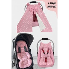 Pembe Yıldızlı 4 Parçalı Puset Takımı, Unisex