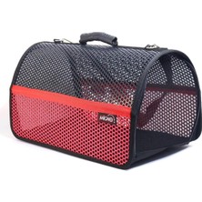 Flybag Voyager Fileli Model Kedi Köpek Taşıma Çantası, 46X30X27 Cm, Kırmızı-Siyah
