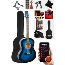 RG-550BL Pack Kaliteli Mavi 40 Inç Akustik Gitar Seti 4/4 Yetişkin