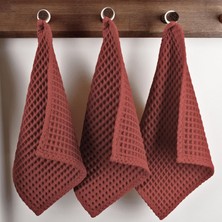 Püskül Kiremit, Pakette 3-Adet 30X30 cm Mutfak Havlusu, Misafir Havlusu