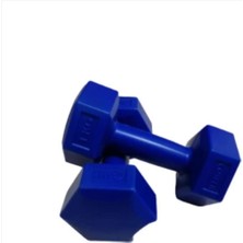 1 kg x 2 kg Plastik Lacivert Dambıl Seti Lacivert Tek Ebat