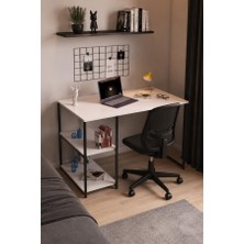 Falez 2 Raflı Çalışma Masası 60X120 - Bilgisayar Ofis Ders Masası Beyaz