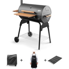 Grillord‑75 Kömürlü Barbekü (1 Adet Döküm Izgaralı) + Hediye Seti (Önlük + Kılıf)