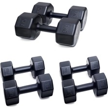 Besinistanbul Ps Spor 3 Çift Dambıl Set 3 kg + 5 kg + 7 kg + Ayarlanabilir Sayaçlı El Yayı Siyah