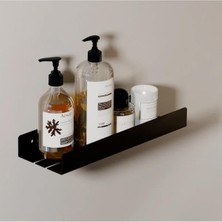 Dekoratif Siyah Metal Banyo Rafı Şampuanlık Duş Rafı Banyo Düzenleyici