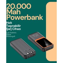 Taşınabilir Şarj Cihazı 20000 Mah | 22.5W Hızlı Şarj + Dijital Ekran + Kablo Dahil