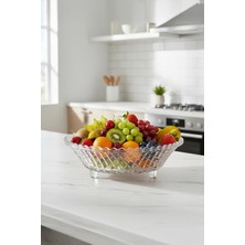 Calyra Arel Cam Sunumluk Kase Servis Sunum Kasesi 24 cm Şeffaf