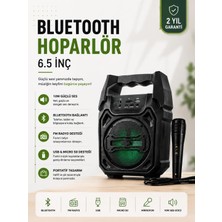 Yeni Nesil 6.5 Inç Bluetooth Hoparlör Mikrofonlu Taşınabilir Ses Sistemi