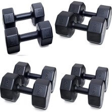Besinistanbul Ps Spor 4 Çift Dambıl Set 3 kg + 6 kg + 8 kg + 10 kg Siyah