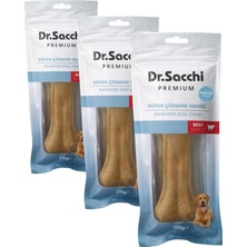 Dr.sacchi Premium Sığır Etli Doğal Sığır Derisi Press Kemik Tahılsız Köpek Ödülü 8.5170-180 gr 1'li (3 Paketi)
