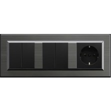 Ovivo Quantum Manyetik Gri 3^lü Set (Komütatör + Komütatör + Priz)