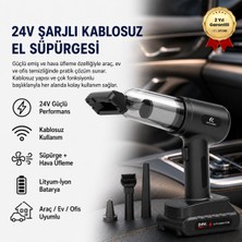 24V Şarjlı Kablosuz El Süpürgesi ve Hava Üfleme Cihazı,çok Fonksiyonlu Başlıklı Güçlü Araç