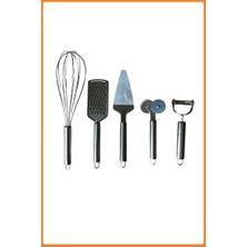 Nexoraa Ezmk Ev Gereçleri Balsa Beşli Mutfak Seti, Çırpıcı, Spatula, Soyacak, Pizza Kesici, Rende, 5'li