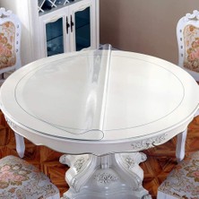 Şeffaf Pvc Daire Masa ve Masa Örtüsü Koruyucu | Masa Pedi | Asetat Yuvarlak Masa Örtüsü (1.6mm Kalınlık, Çap = 60CM)